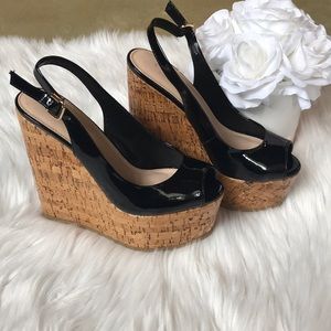 Carvela Kurt Geiger Patent Leather Slingback Wedge